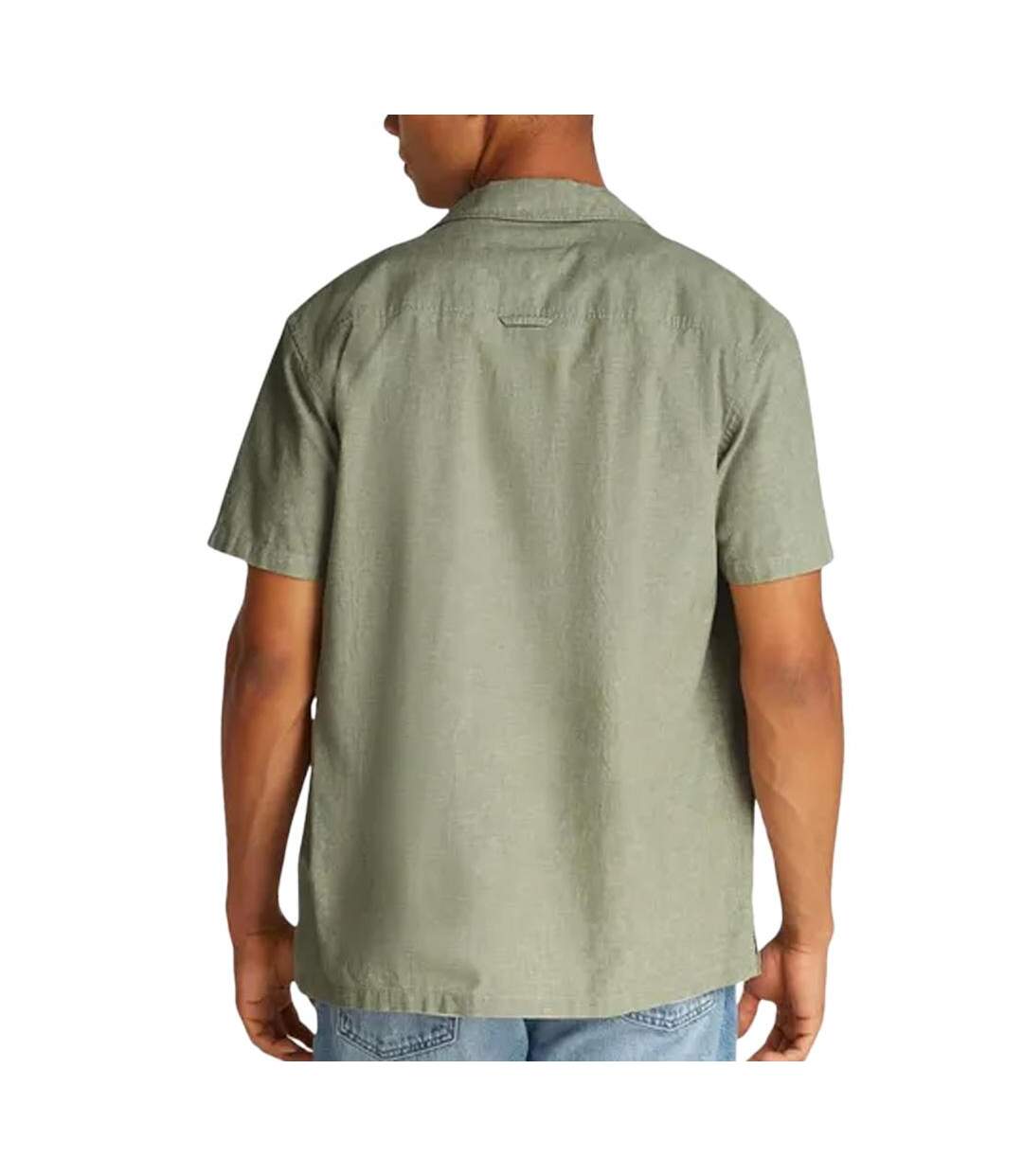 Chemisette verte/kaki homme tommy hilfiger linen blend camp-aruba - l-2