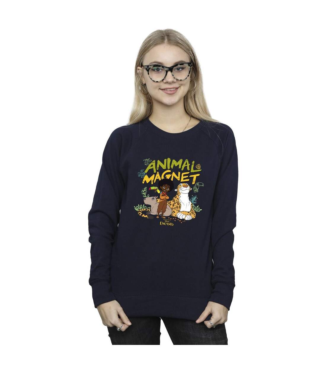 Disney - Sweat ENCANTO ANIMAL MAGNET - Femme (Bleu marine) - UTBI16835-2