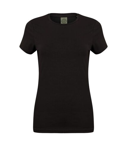 Skinni Fit Womens/Ladies Feel Good Stretch Short Sleeve T-Shirt (Black)