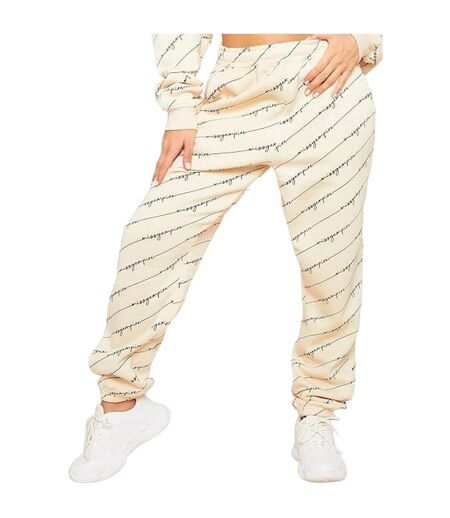 Pantalon De Jogging Motif/style Slogan Femme Crème Missy Empire