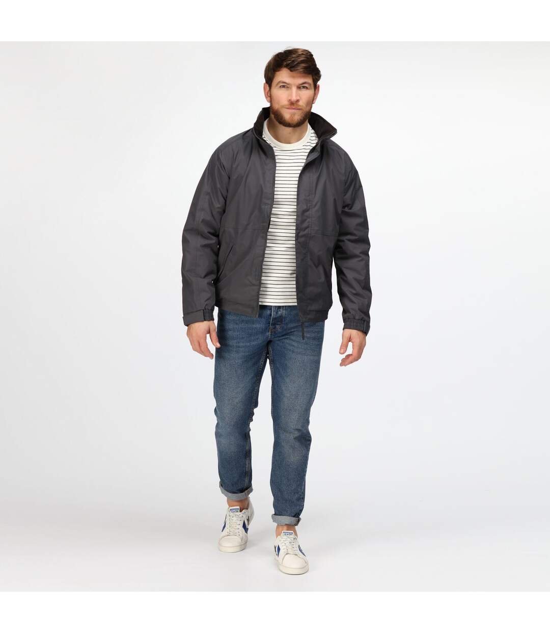 Dover Veste Coupe-vent Imperméable Homme Gris Noir Regatta-4