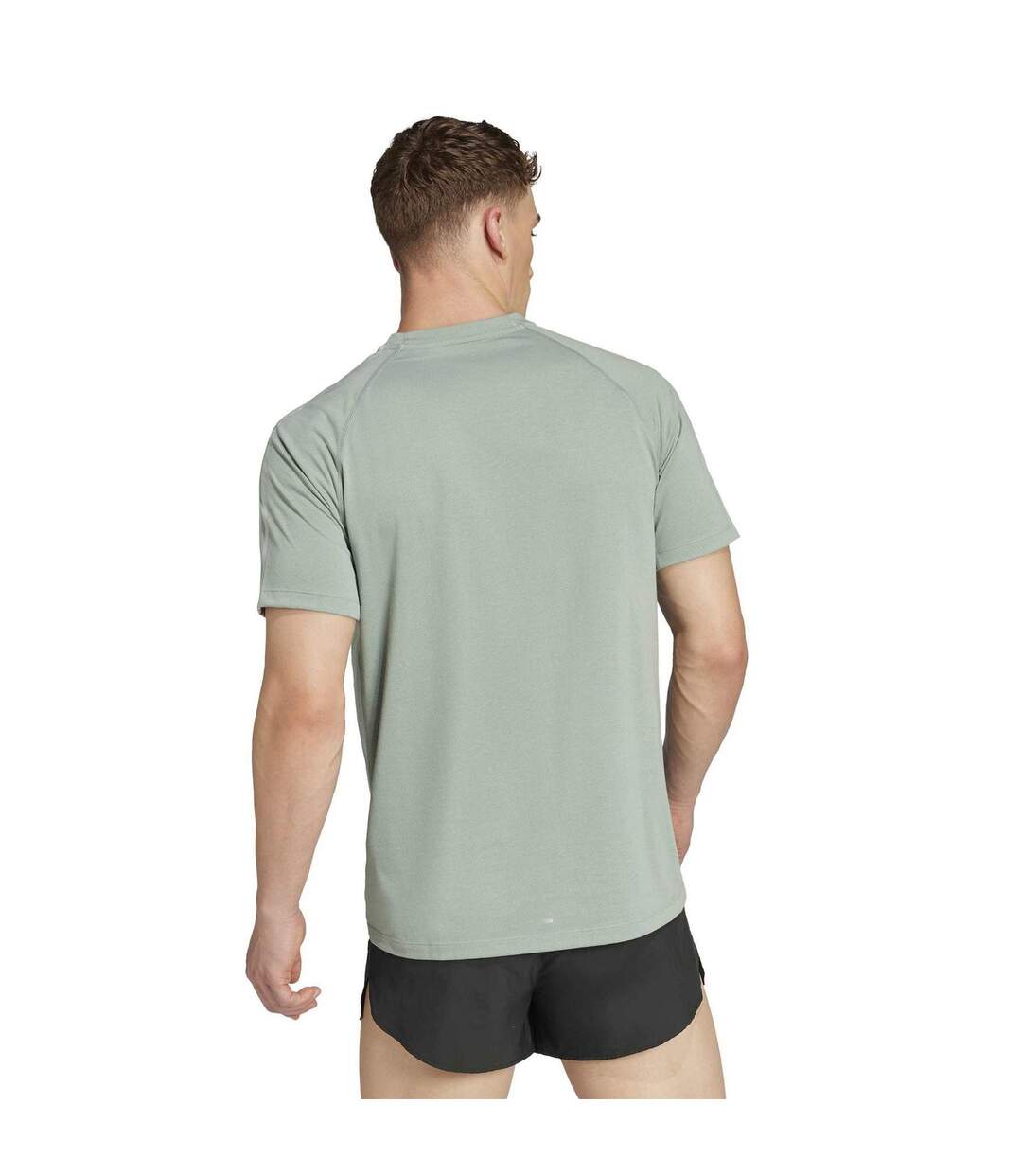 Mens Own The Run T-shirt Silver Green Adidas-3