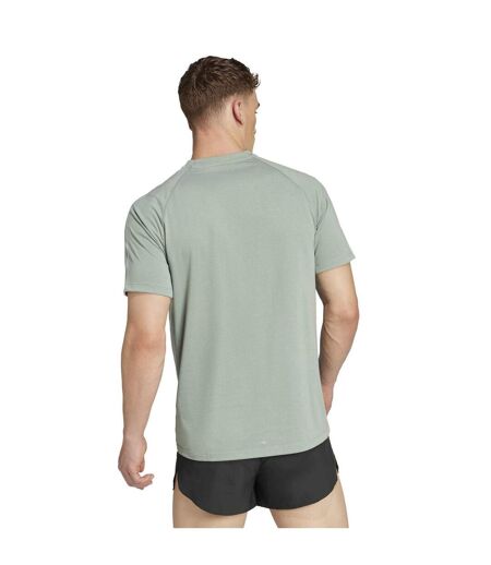 Mens Own The Run T-shirt Silver Green Adidas