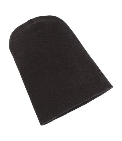 Yupoong Flexfit Unisex Heavyweight Long Beanie Winter Hat (Black)