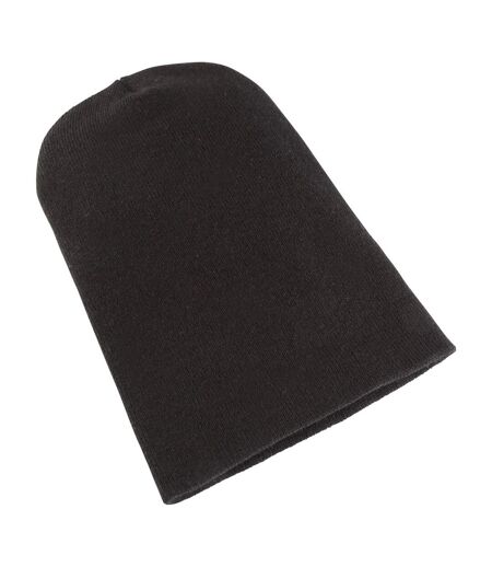 Bonnet épais long adulte unisexe noir Yupoong