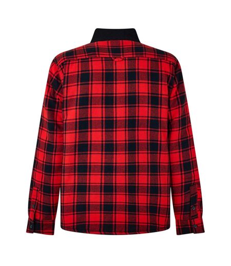 Surchemise Motif/style Motif Écossais Valley Homme Noir Rouge Luke