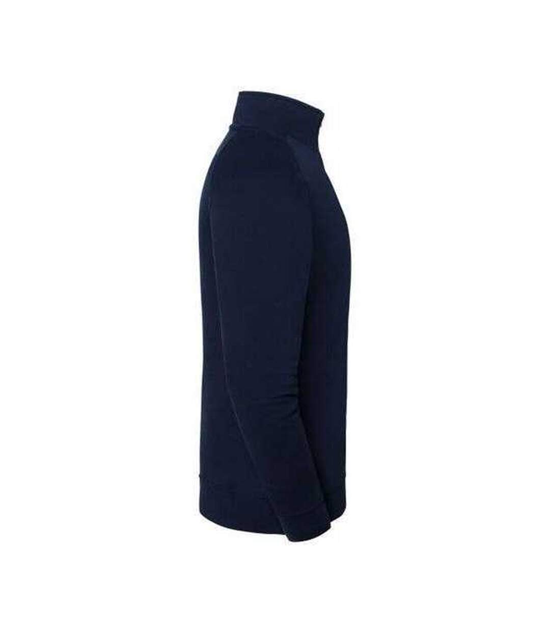 Sweat Uni Col Montant Zippé Iconic Premium Homme Bleu Marine Sombre Fruit Of The Loom-4