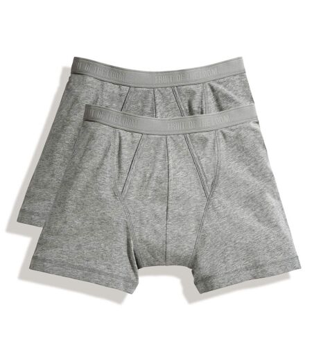 Fruit Of The Loom Mens Classic Boxer Shorts (Pack Of 2) (Light Grey Marl) - UTRW3156