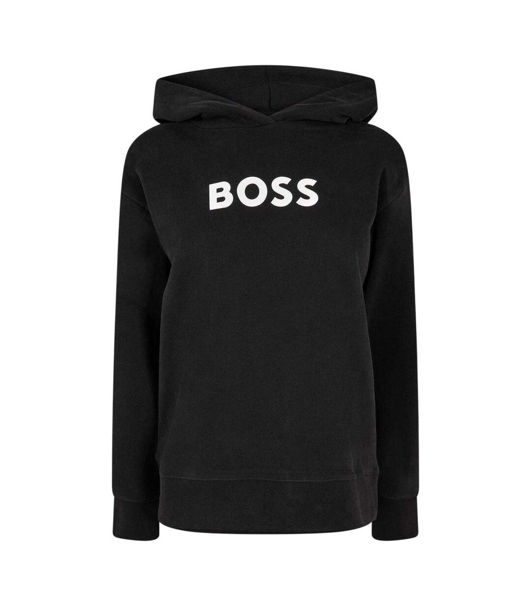 Womens/ladies Logo Hoodie Black Boss-2