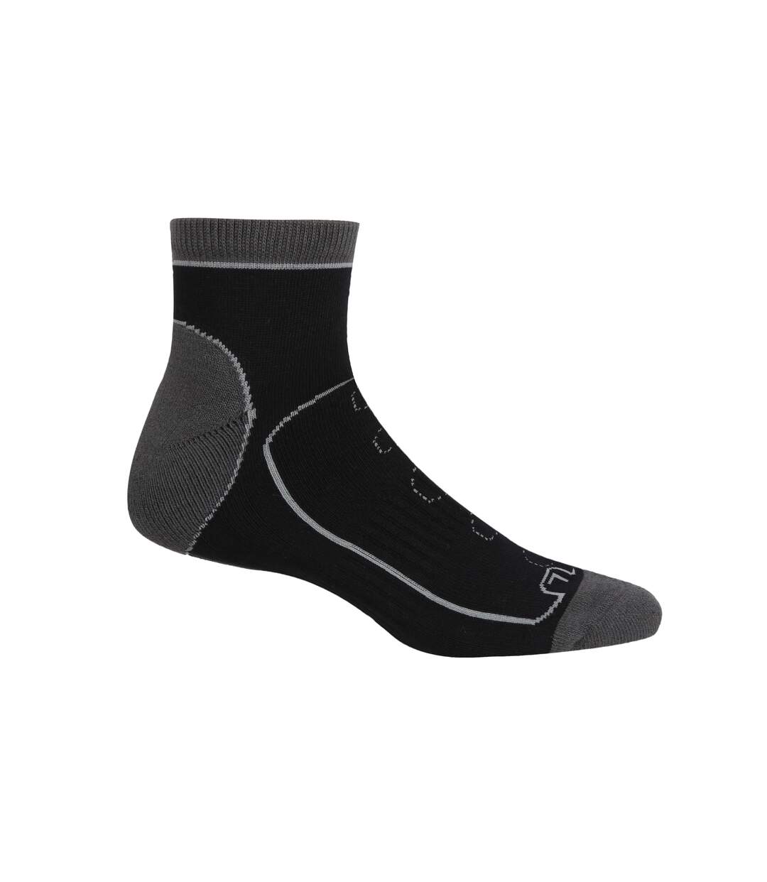 Regatta Mens Samaris Trail Ankle Socks (Pack of 2) (Black/Dark Steel) - UTRG5816-3