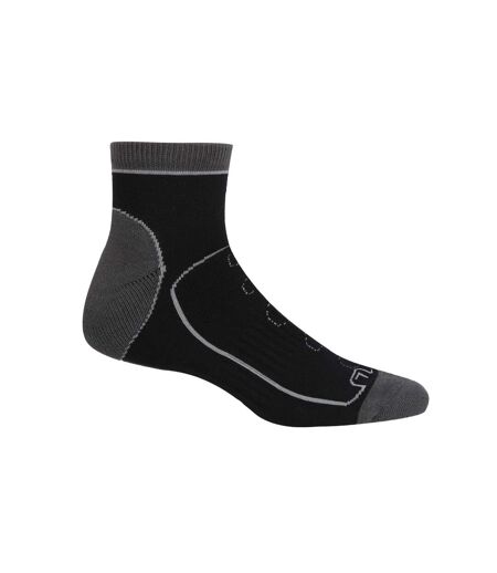 Regatta Mens Samaris Trail Ankle Socks (Pack of 2) (Black/Dark Steel) - UTRG5816