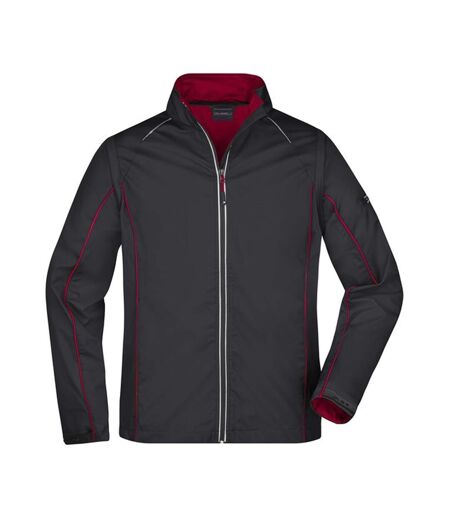 Veste Softshell Homme Noir Rouge James And Nicholson