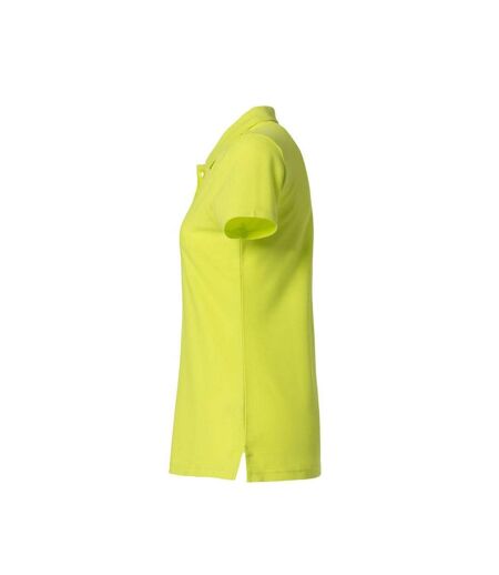 Womens/ladies Plain Polo Shirt Visibility Green Clique
