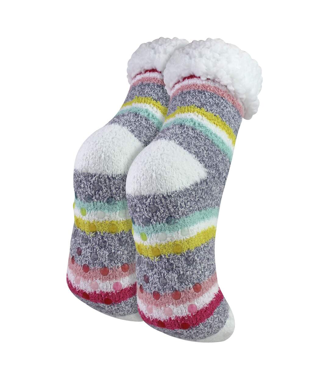 Ladies Soft Fluffy Lounge Socks | Warm Cosy Home Slipper Socks-1