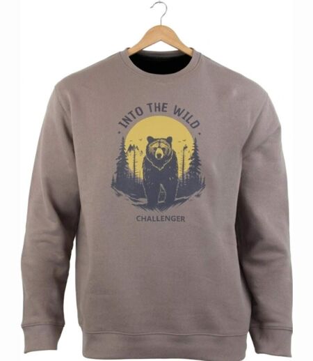 CHALLENGER PARK3 — Sweat imprimé taupe : l'alliance du confort et du style moderne