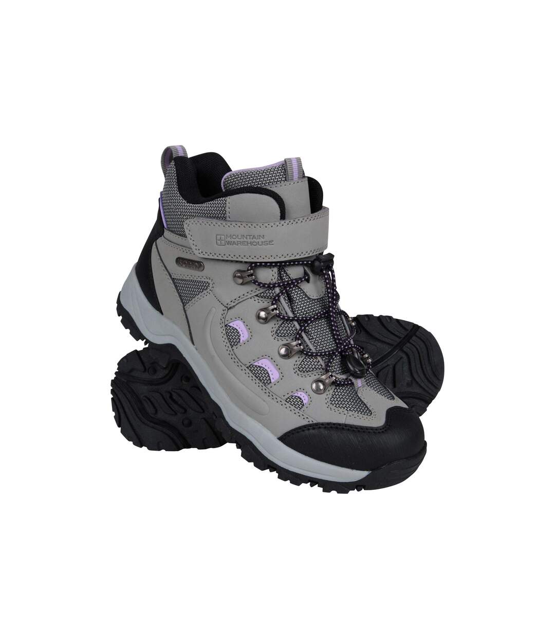 Womens/ladies Adventurer Adaptive Waterproof Walking Boots Light Grey Mountain Warehouse-1