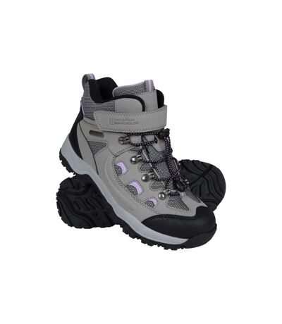 Womens/ladies Adventurer Adaptive Waterproof Walking Boots Light Grey Mountain Warehouse