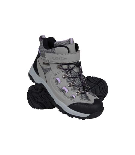 Womens/ladies Adventurer Adaptive Waterproof Walking Boots Light Grey Mountain Warehouse