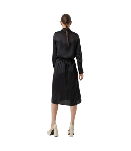 Womens/ladies Woven Midi Skirt Black Vero Moda