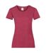 Fruit Of The Loom Ladies/Womens Lady-Fit Valueweight Short Sleeve T-Shirt (Vintage Heather Red)