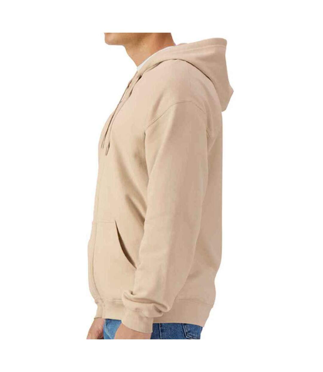 Veste À Capuche Softstyle Homme Sable Gildan-3