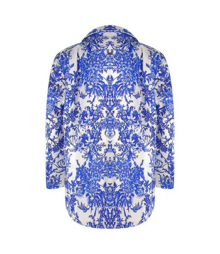 Womens/ladies Floral Boyfriend Jacket Blue Inoa