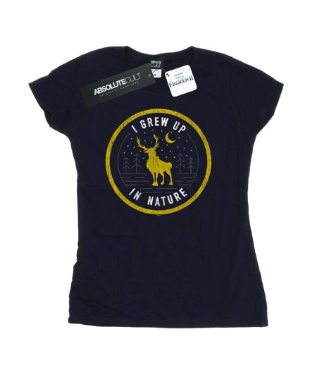 Disney Femme/Les femmes Frozen 2 Sven I Grew Up In Nature - T-shirt en coton (Bleu marine) - UTBI21698