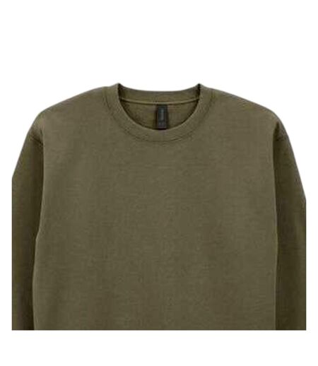 Mens Hammer Maxweight Crew Neck Sweatshirt Olive Gildan
