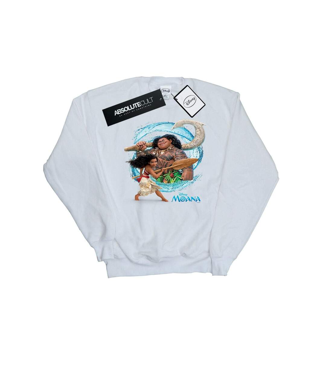 Disney Moana And Maui Wave Sweatshirt Womens/Ladies (Blanc) - UTBI29537-1