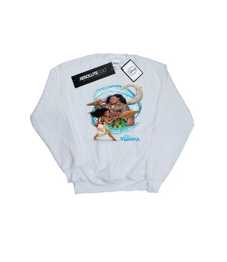 Disney Moana And Maui Wave Sweatshirt Womens/Ladies (Blanc) - UTBI29537