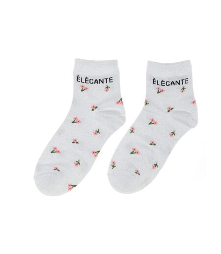 Chaussettes grise à fleurs femme stella green elégante