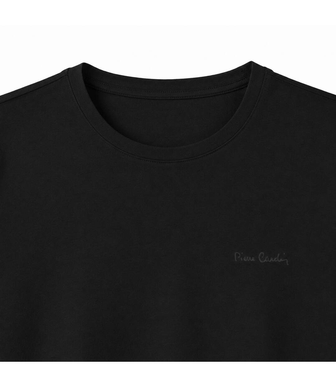 T-shirt homme en col rond avec broderie signature sur la poitrine Pierre Cardin-2