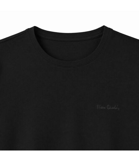 T-shirt homme en col rond avec broderie signature sur la poitrine Pierre Cardin