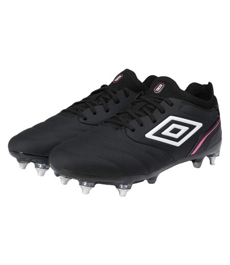 Mens Tocco V Pro Soft Ground Football Boots Black White Pink Glow Umbro