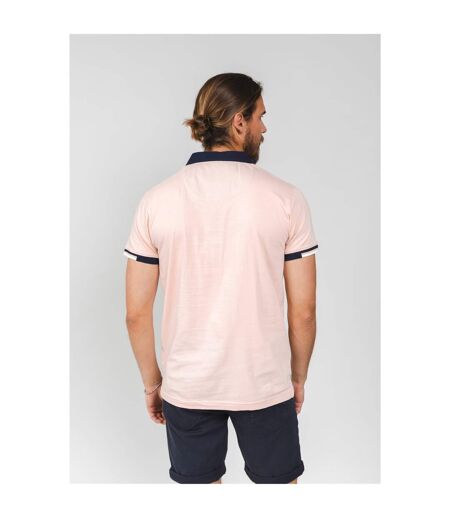 Polo uni détail poche LEAVE Old Pink