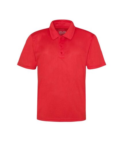 Just Cool Mens Plain Sports Polo Shirt (Fire Red)