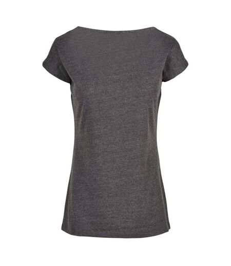 Build Your Brand Womens/Ladies Wide Neck T-Shirt (Charcoal) - UTRW8369