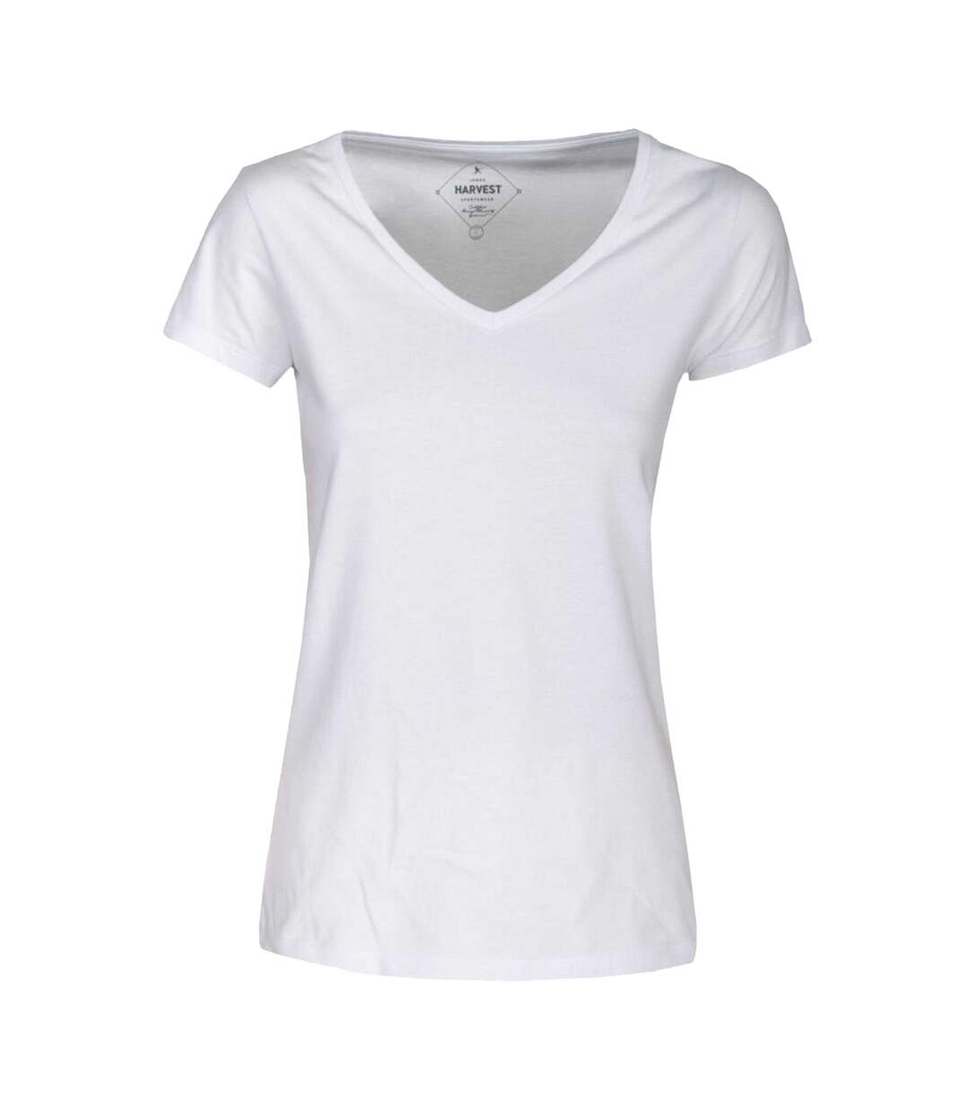 Womens/ladies Whailford V Neck T-shirt White James Harvest-1