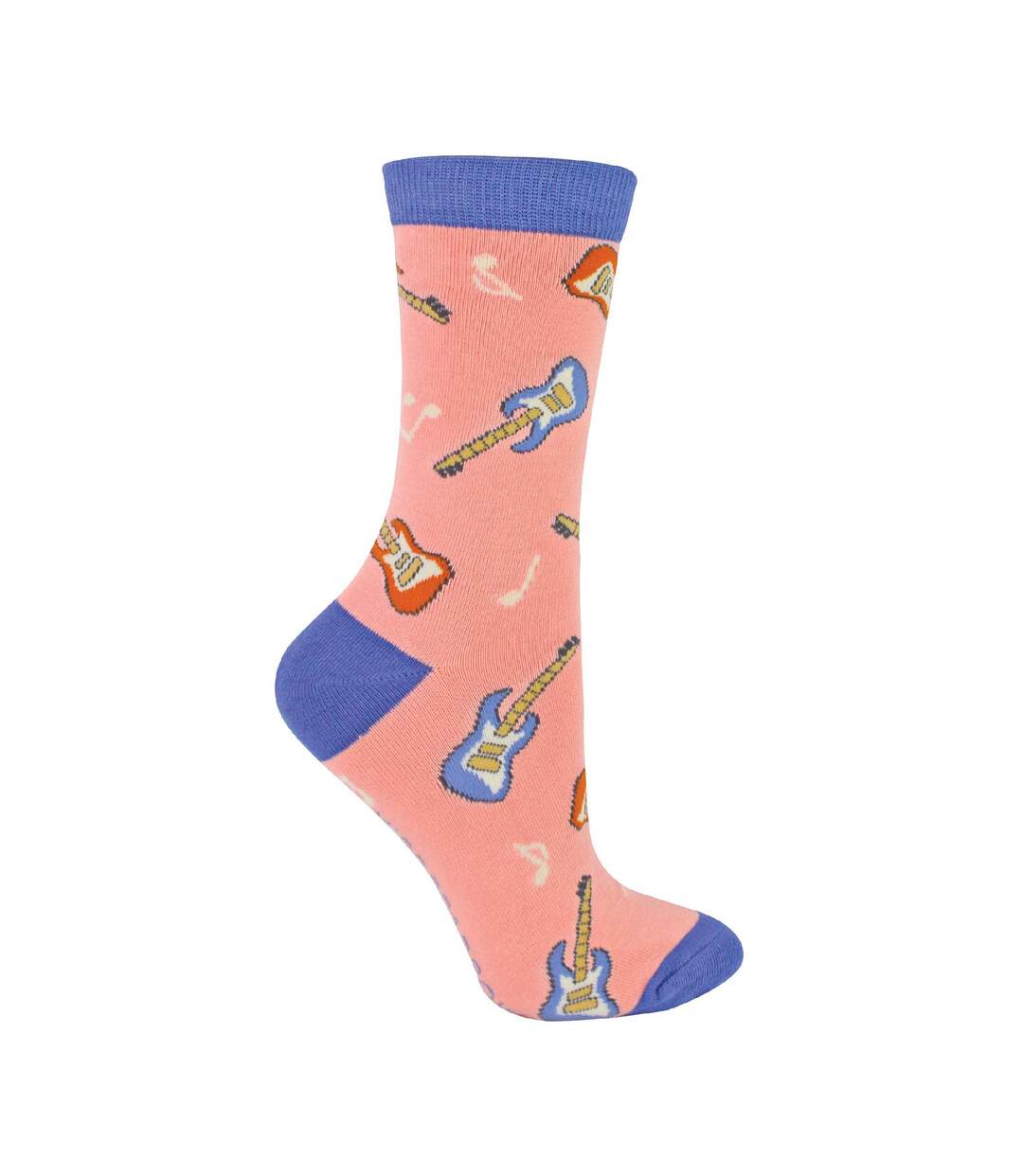 Miss Sparrow - 1 Paire Chaussettes Femme Guitare Musique Bambou-1