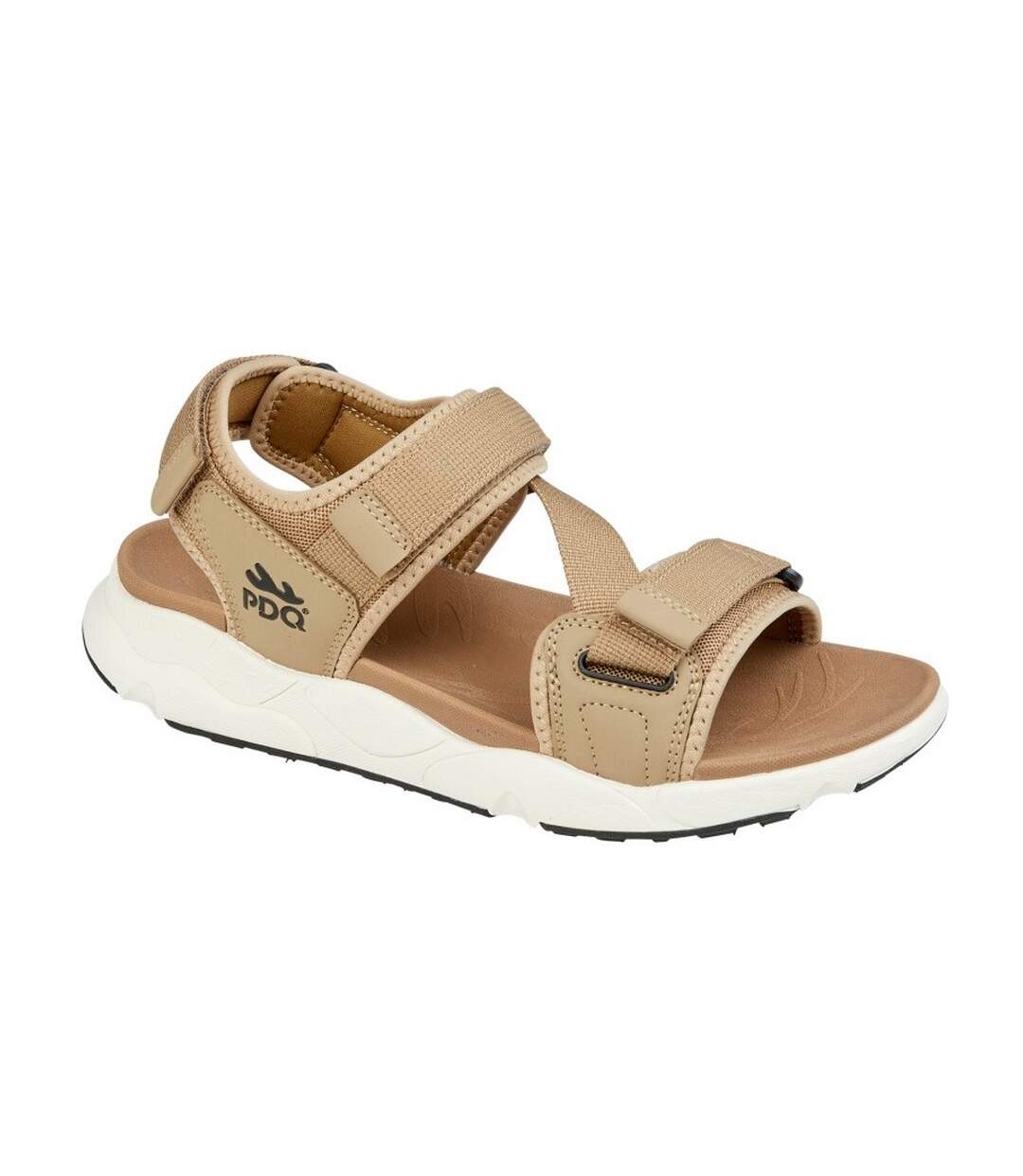 Mens webbed sports sandals beige PDQ