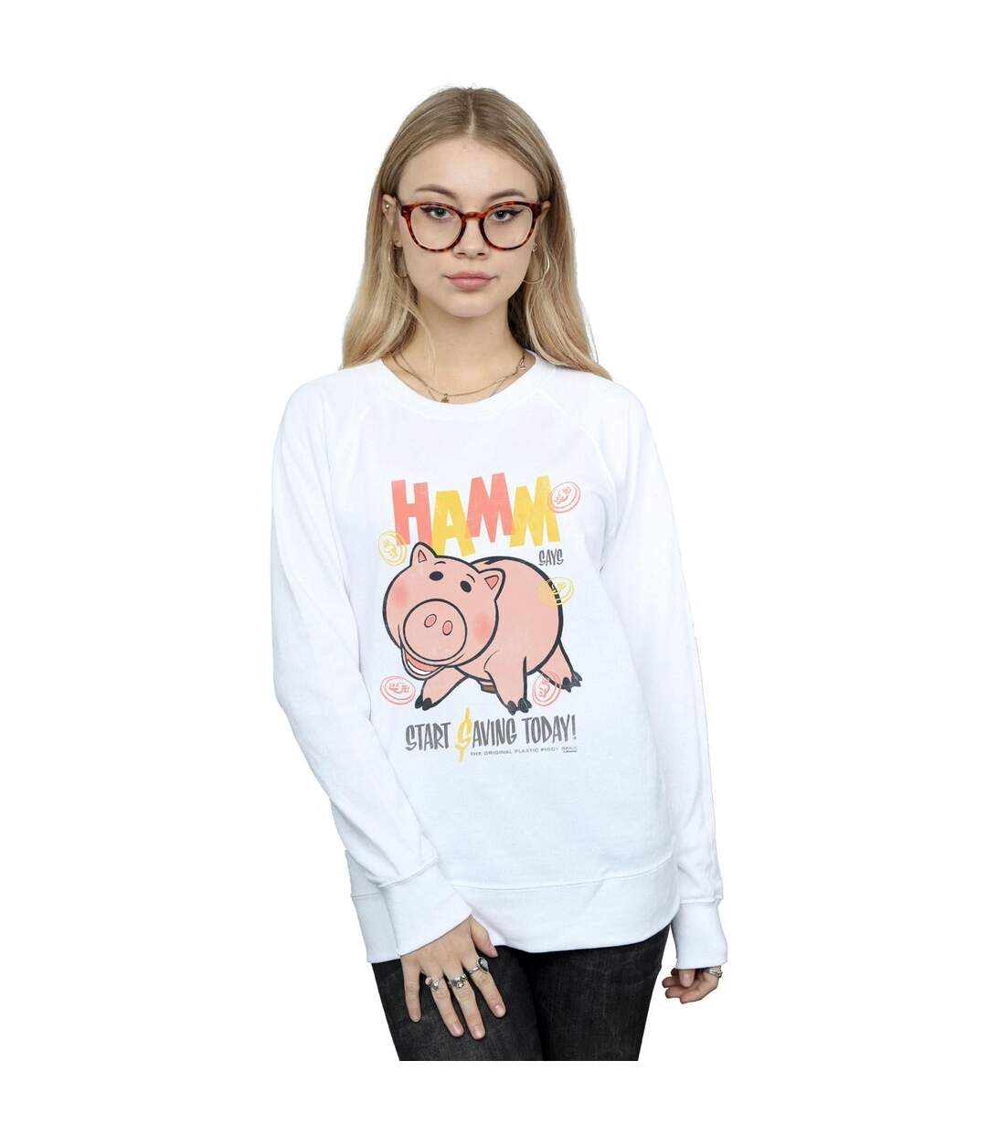 Disney Sweatshirt Womens/Ladies Toy Story 4 Hamm The Piggy Bank (Blanc) - UTBI42155-2