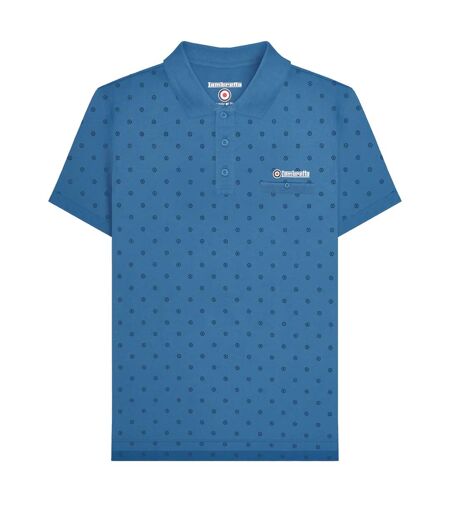 Mens Premium Aw24 Target Polo Shirt Dark Blue Navy Lambretta