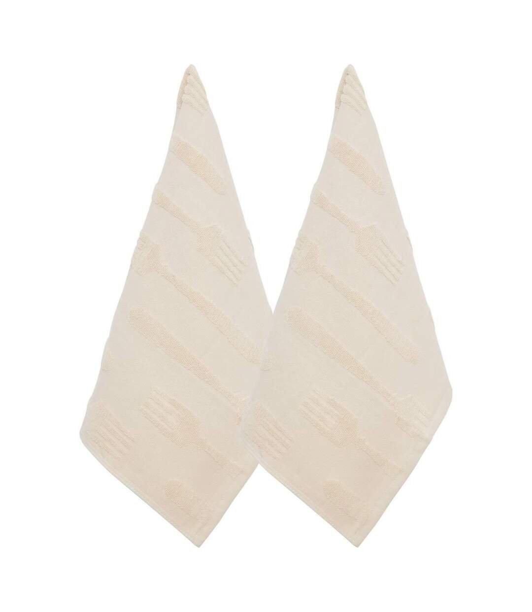Lot de 2 Torchons de Cuisine Terry 45x70cm Beige-1