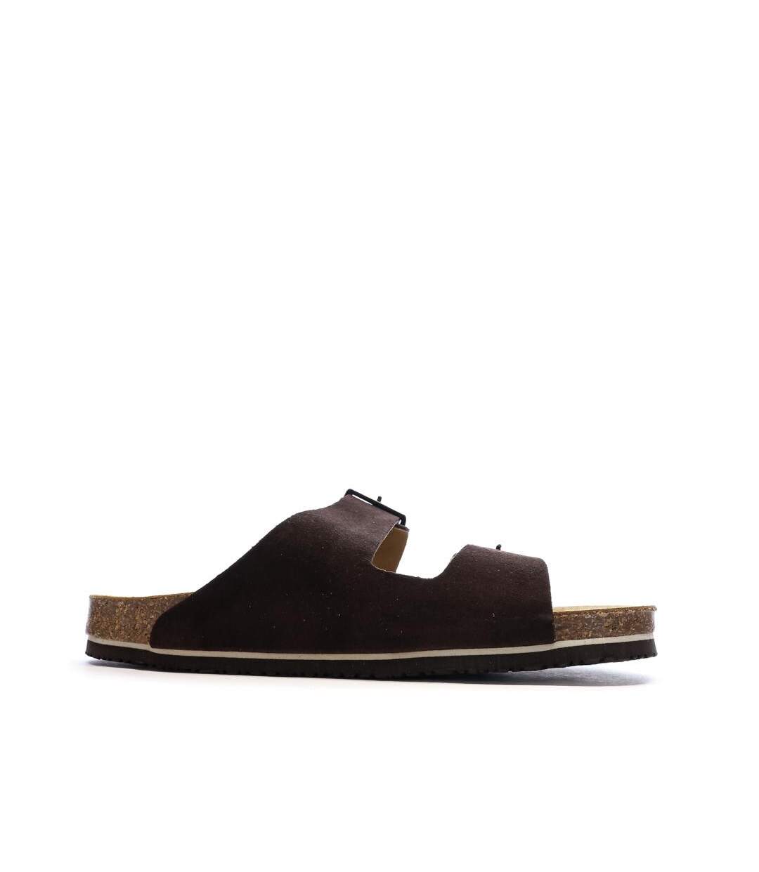 Sandales marron homme tbs mule cow split suede quatar-2