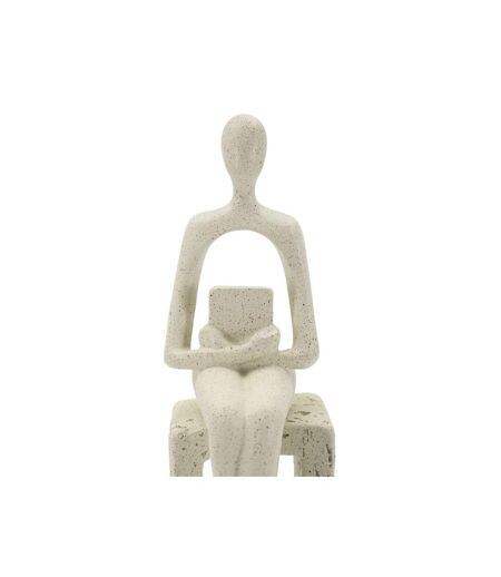 Statuette Déco Seule Stons 24cm Crème