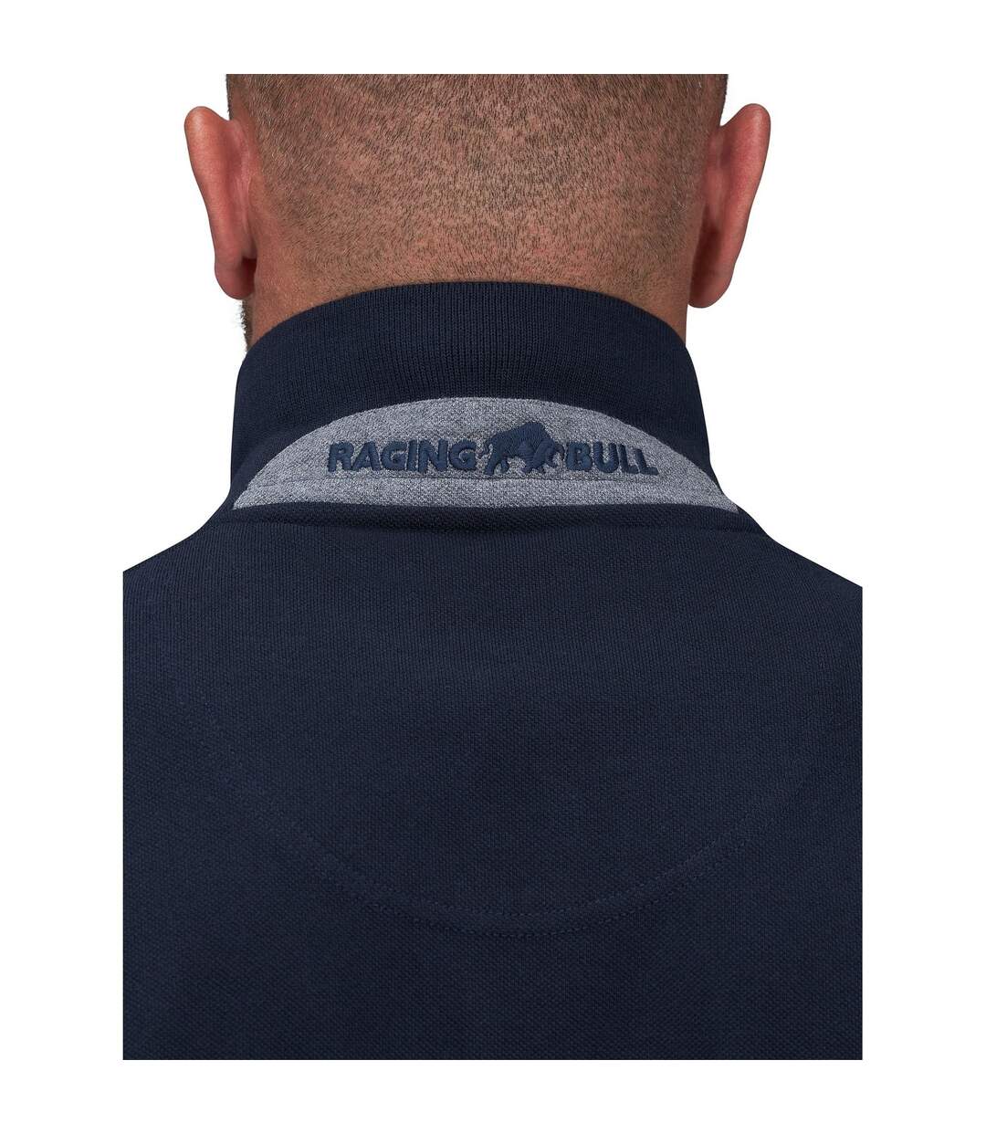 Mens Classic Organic Polo Shirt Navy Raging Bull-3