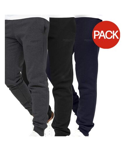Pantalons De Jogging Mayview Homme Noir Charbon Bleu Marine Crosshatch