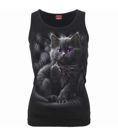 T-shirt cattitude femme noir Spiral Direct