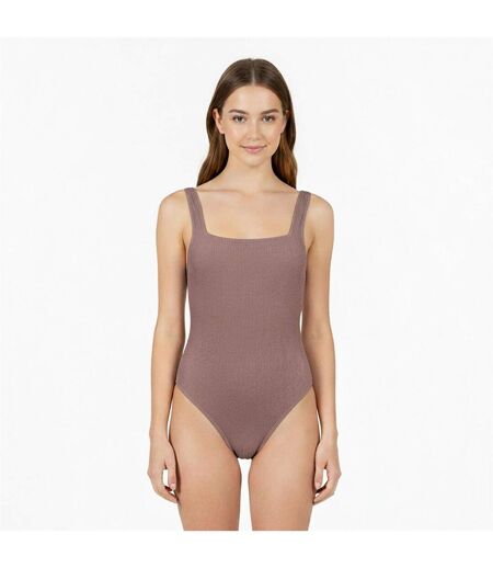Womens/ladies Crinkled One Piece Swimsuit Mocha Jack Wills