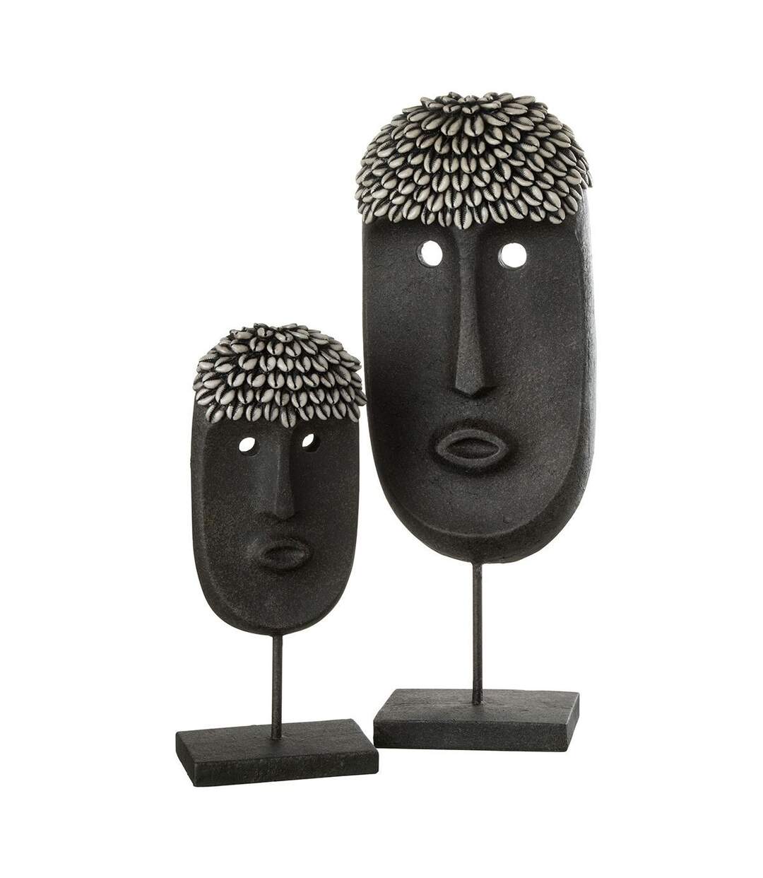 Statue Déco Masque Ethnique 34cm Noir-2